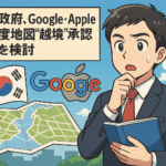 韓国政府によるGoogle・Apple高精度地図“越境”承認検討を象徴するアニメ風ビジュアル