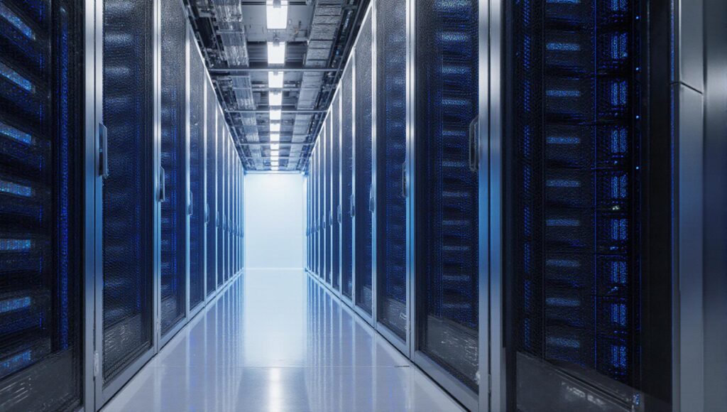 支える堅牢なデータセンターのサーバールーム